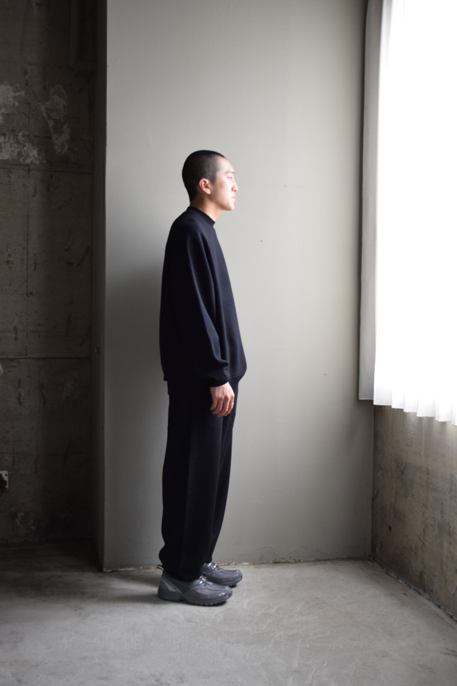 SALE】Cale (カル) Super 120's エアーウール裏毛 リブパンツ [BLACK]