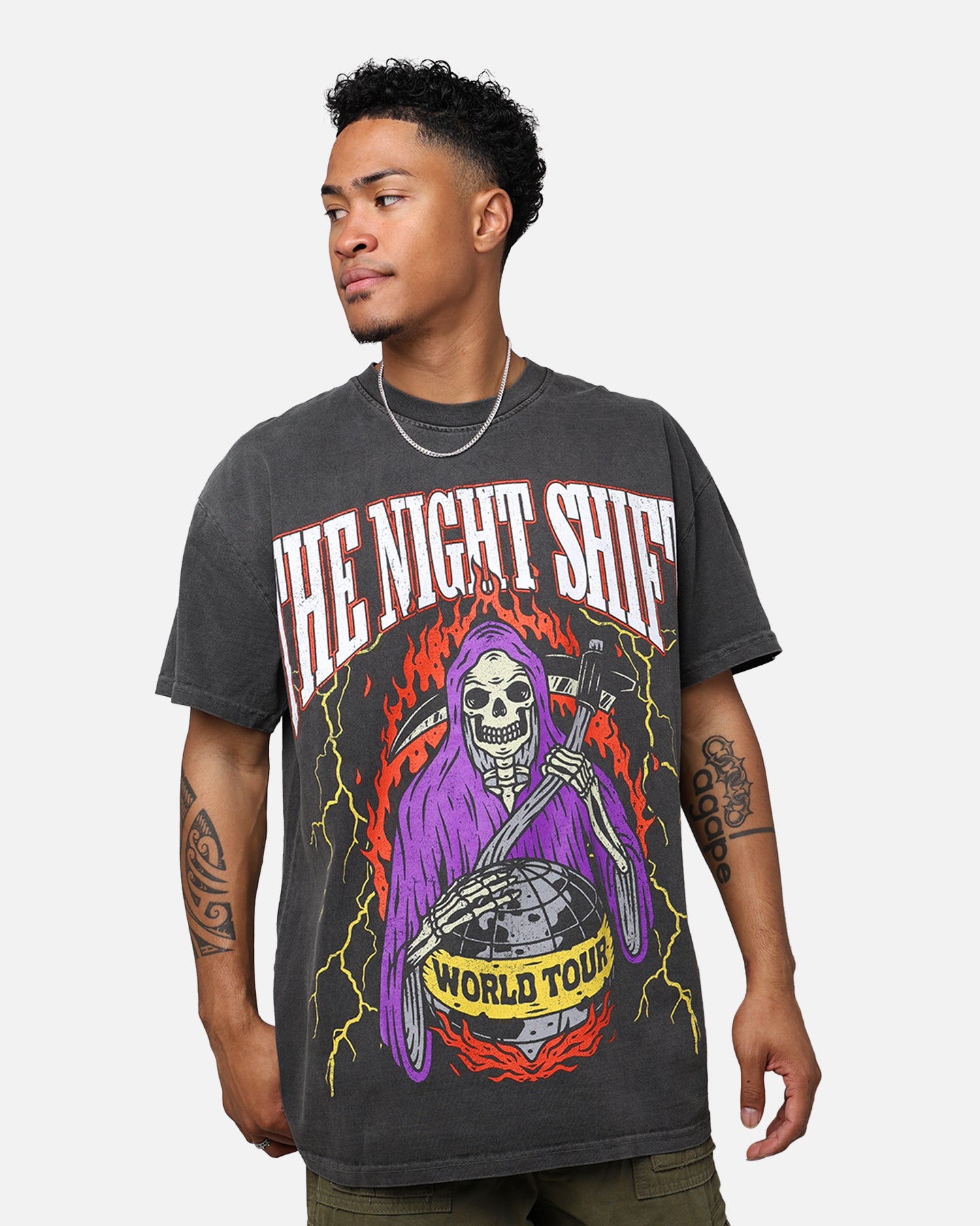 The Night Shift World Tour Heavyweight Vintage T-Shirt Black Wash