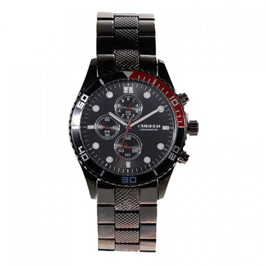 Curren Men's Black Stainless Steel Chronograph (Black 4.5cm Dial