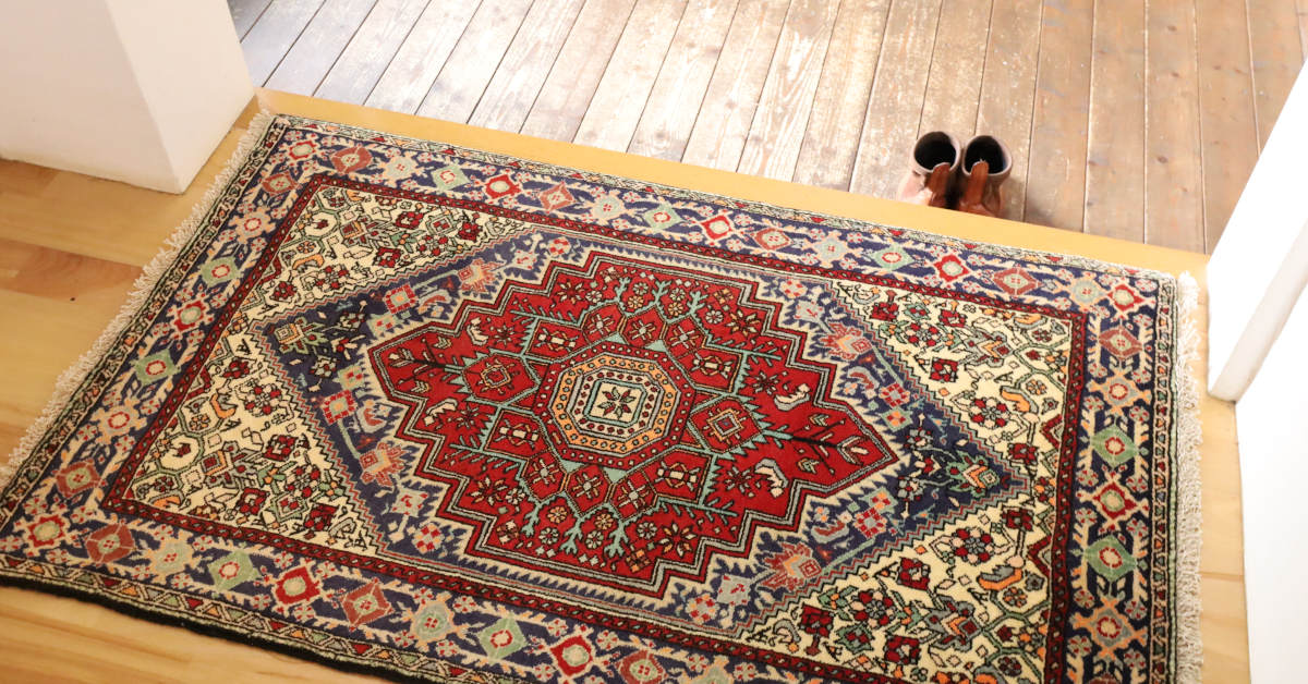 ペルシャ絨毯 大きめ玄関マット 120×80cmサイズ｜手織ラグの店クラフト