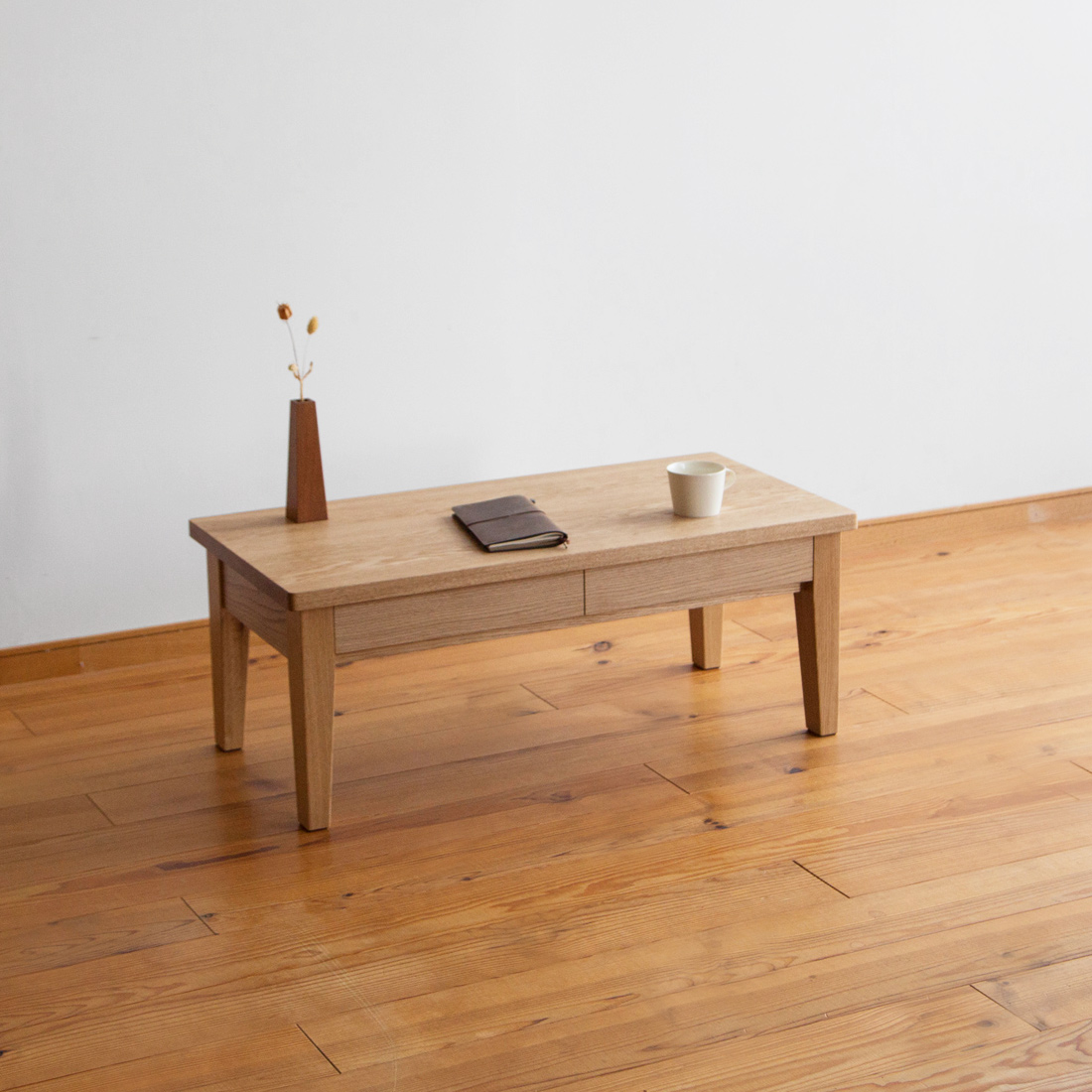 オーダー家具・D-153 ナラの文机（引き出し付きローテーブル） 家具
