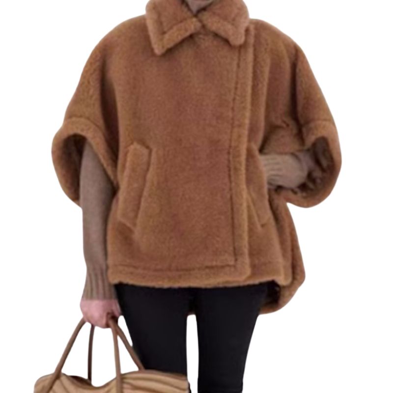 Women's teddy bear cape poncho テディベア テディーベアケープ