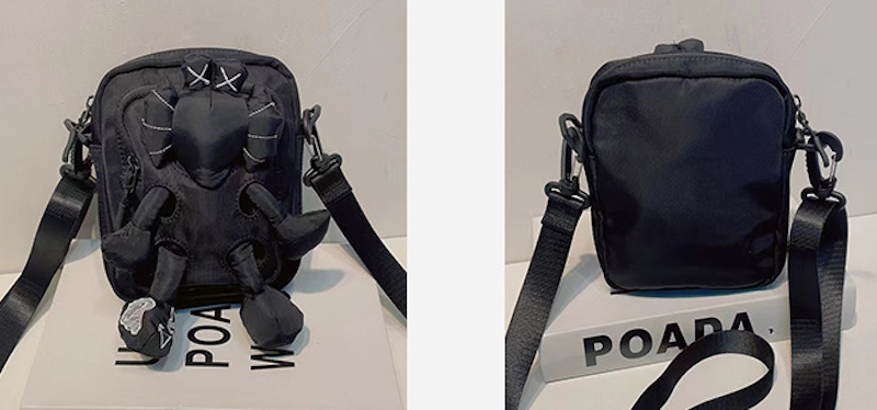 Unisex Kaws Plush Nylon Crossbody Shoulder Bag ユニセックス 男女