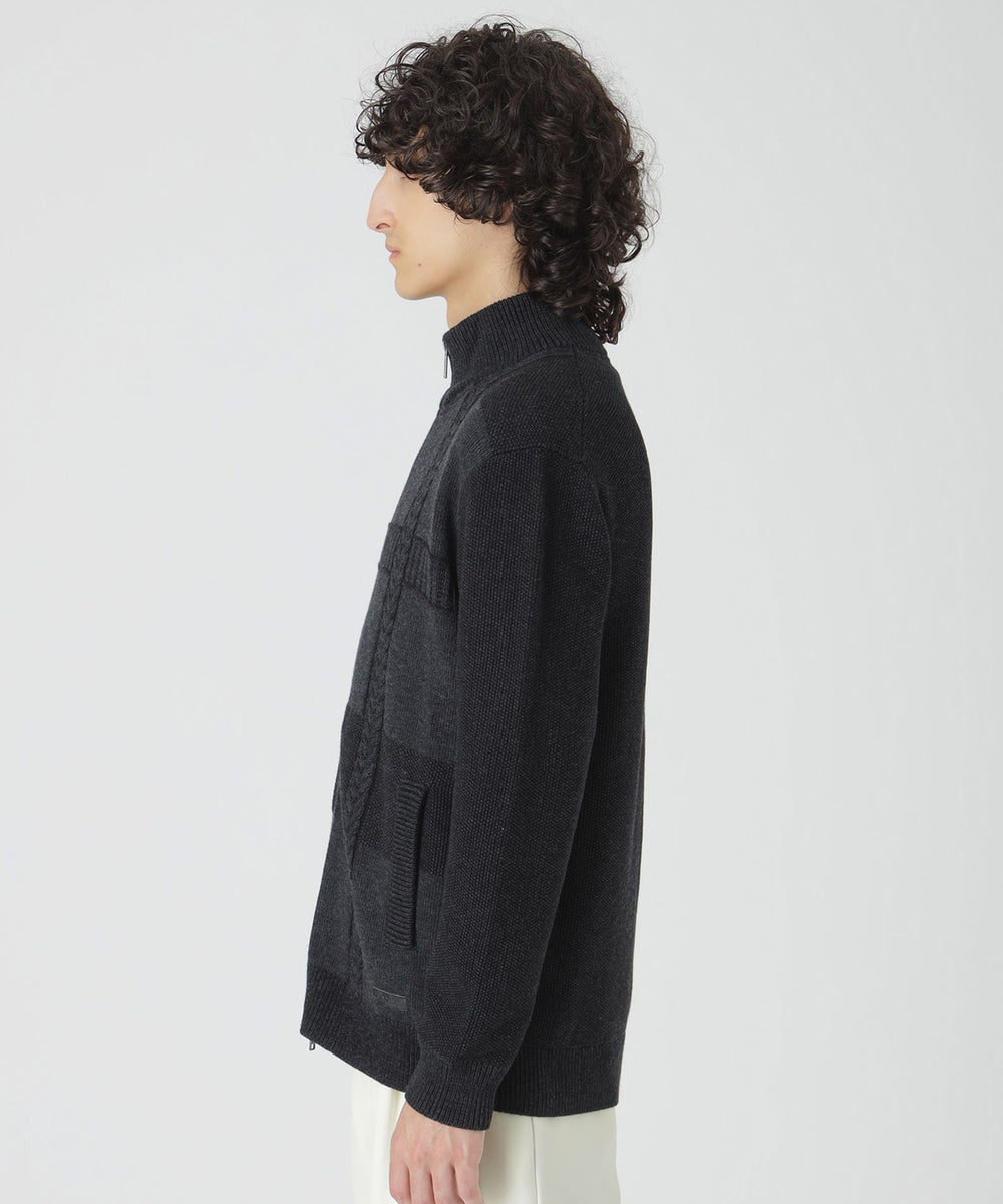 プレーティングカラーシャドーチェックドライバーズニット（ニット