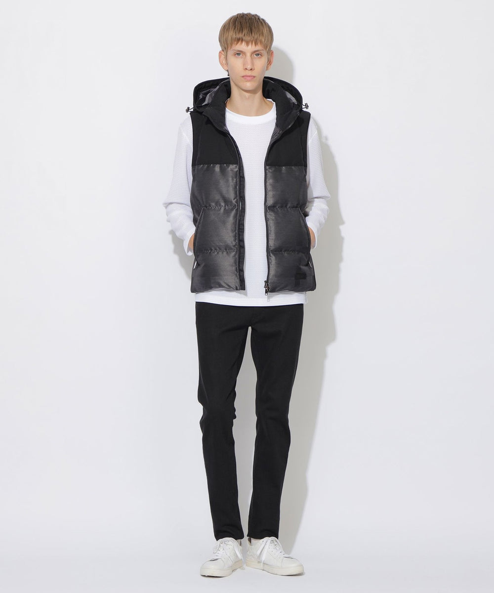 WEB限定】シャドーチェックダウンベスト（ブルゾン）｜BLACK LABEL
