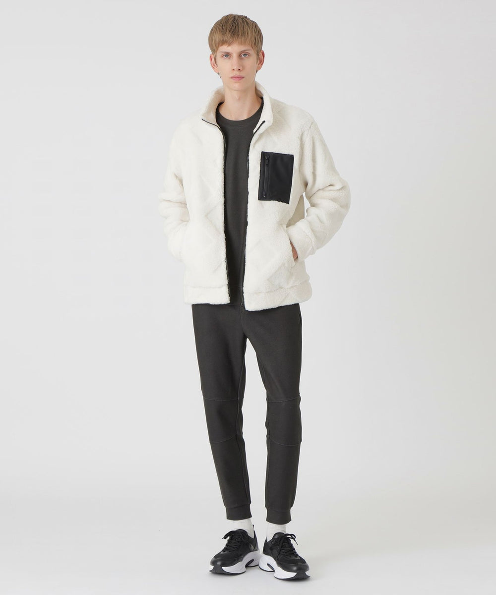 BLACK lab.】シャドーチェックボアブルゾン（カットソー）｜BLACK