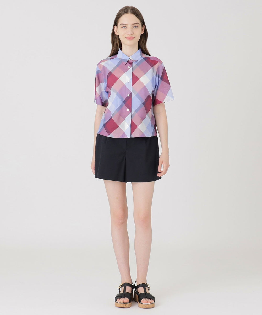 クレストブリッジチェックカラミクロスシャツ（ブラウス）｜BLUE LABEL