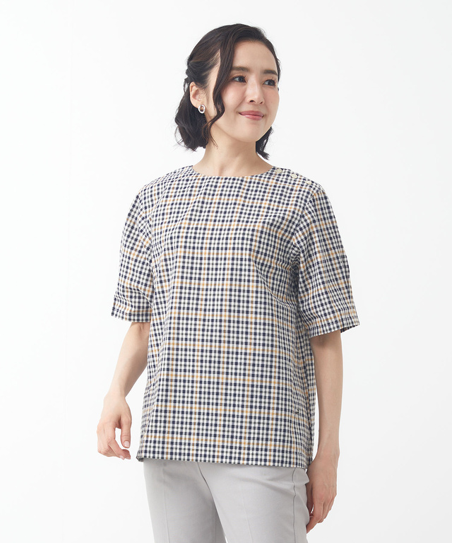 レディース クロコダイルタータン サッカー ブラウス通販 [0101-33105