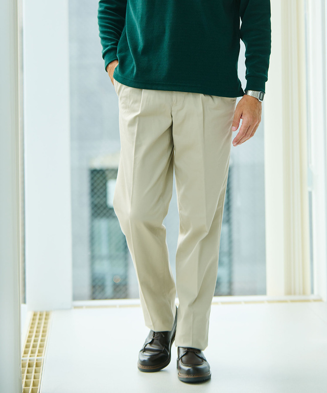メンズ 【ベストセラー】ストレッチ 2タック チノパンツ【シワになり