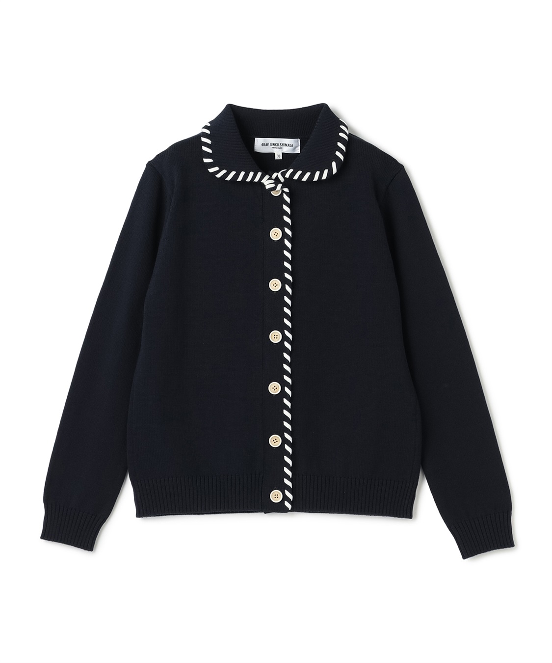丸襟ステッチニットカーディガン 49AV JUNKO SHIMADA｜クロスプラス