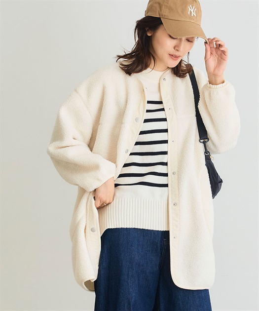 洗える》エブ楽 ボアノーカラーコート CROSS FUNCTION｜クロスプラス