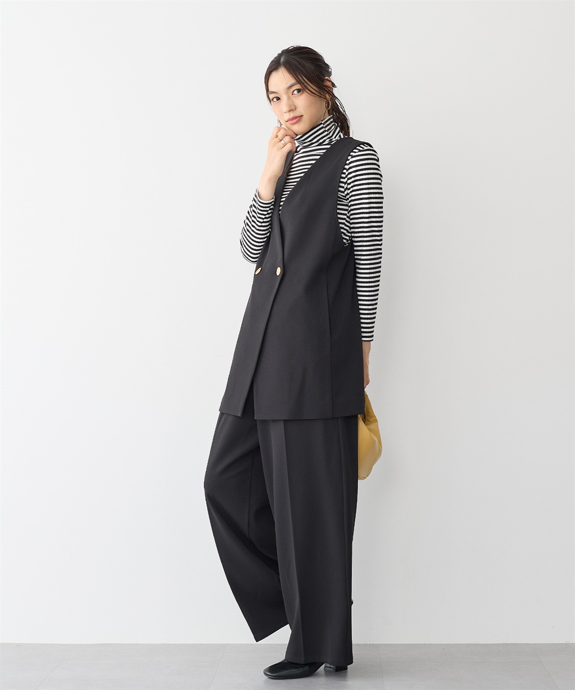 anyfee/プラスサイズ】ニットジョーゼットジレ anyfee｜クロスプラス