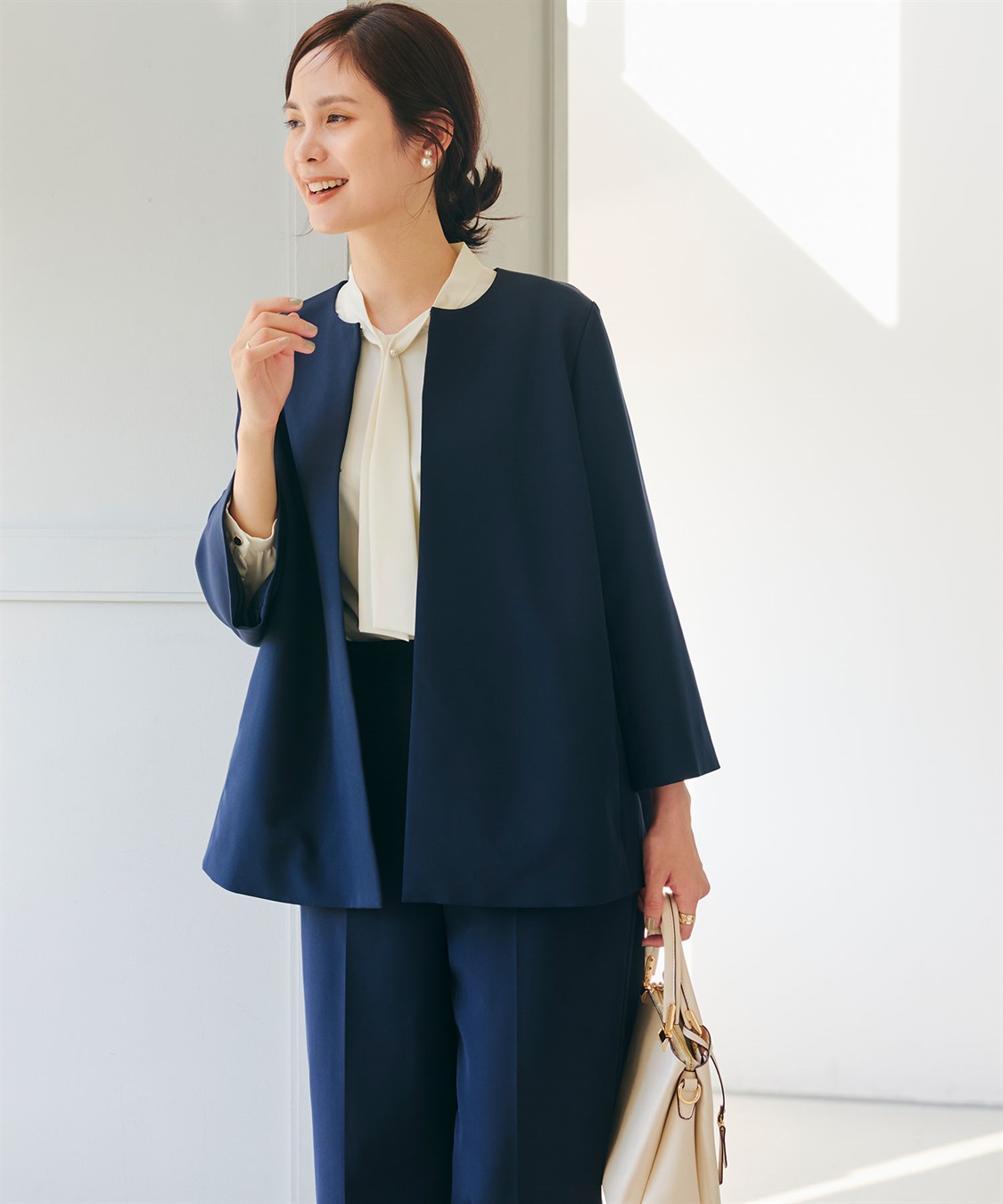 洗える・シワになりにくい》2点セット 正解 Aラインフレアジャケット