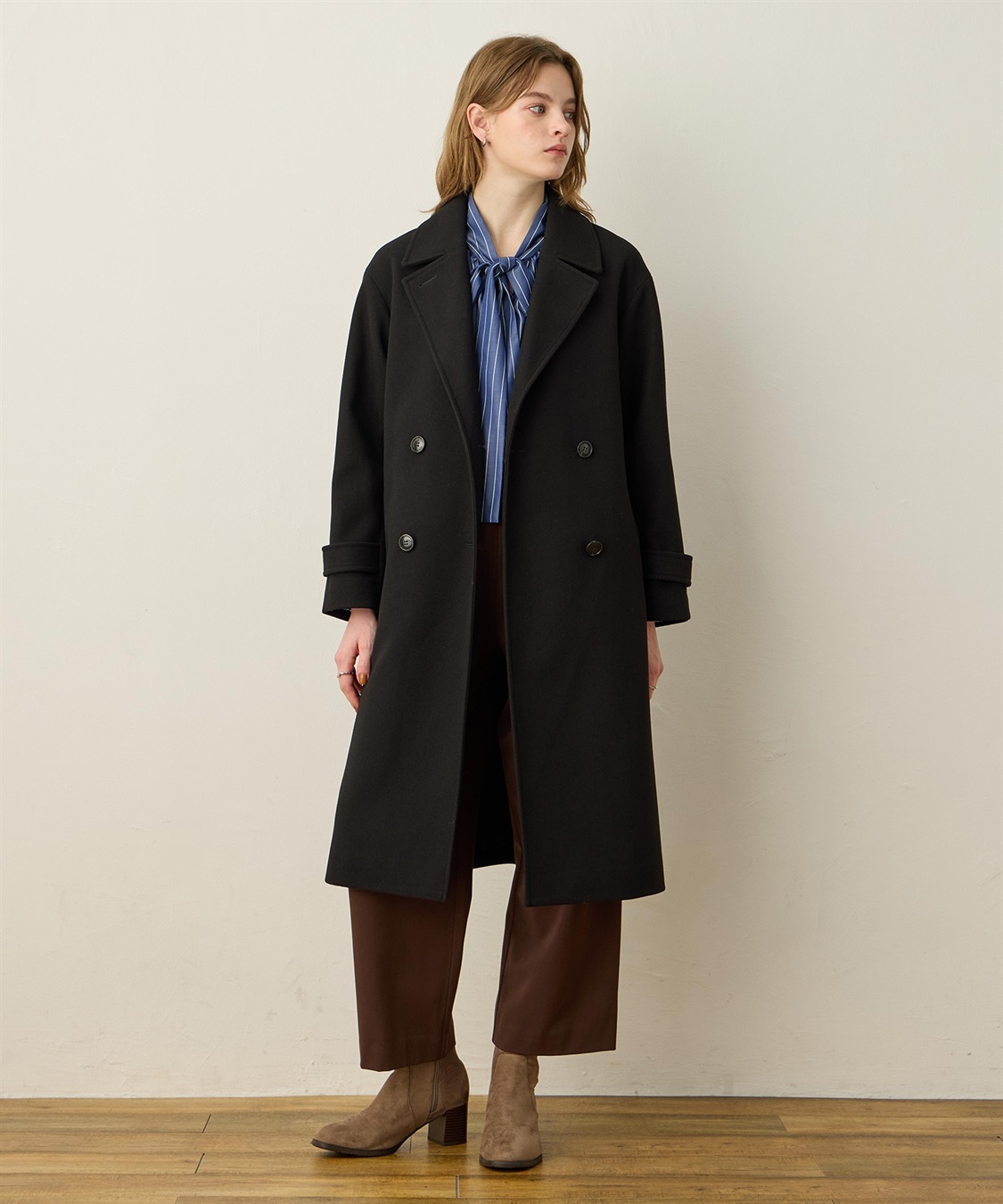 ダブルチェスターロングコート LE SOUK HOLIDAY｜クロスプラス公式通販