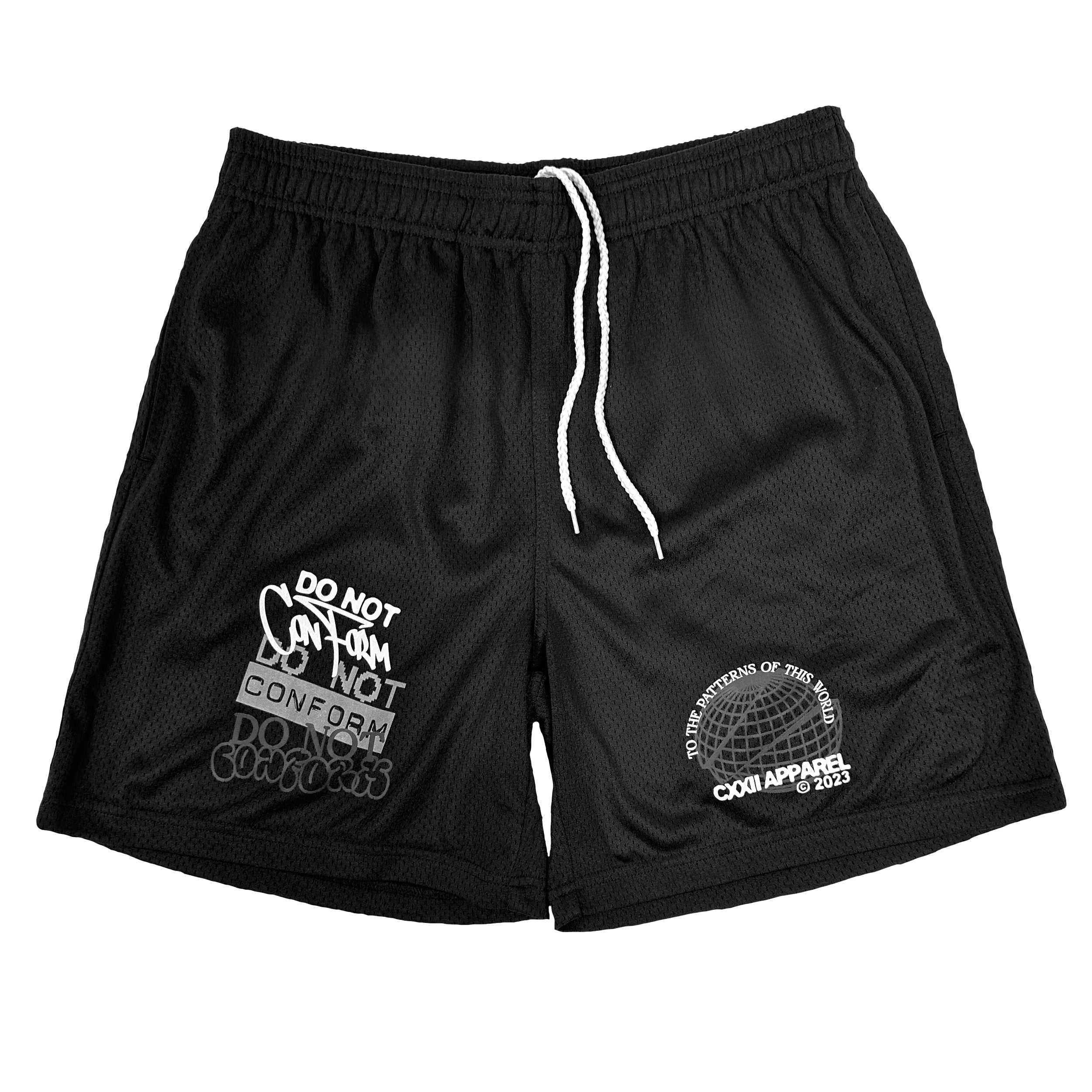 Do Not Conform Text Block Mesh Streetwear Shorts – CXXII Apparel