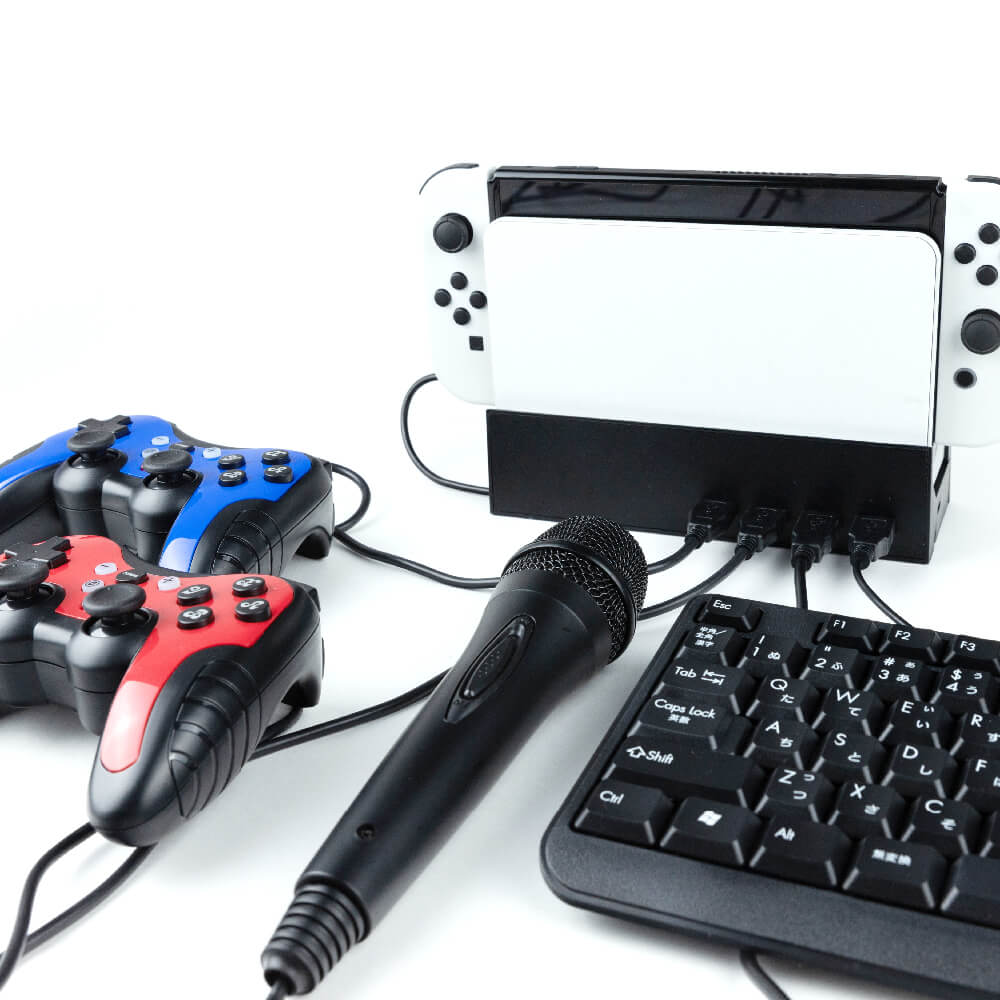 Switch有機ELモデルドック用 寝かせて立たせて2Wayスタンドハブ