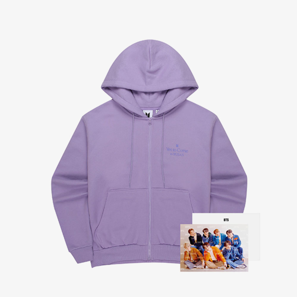 BTS YET TO COME IN BUSAN ZIP-UP HOODIE LAVENDER - A-KPOP