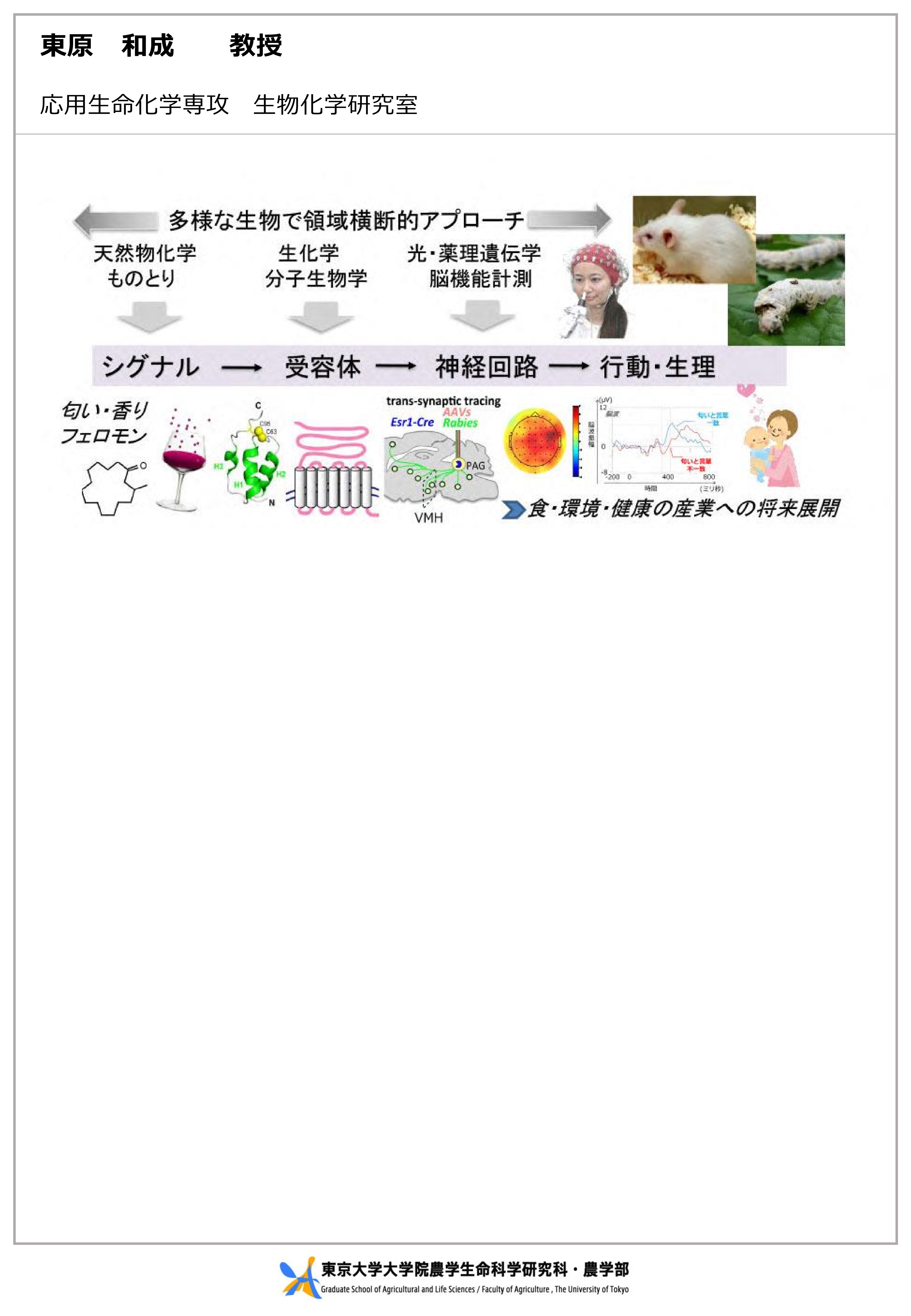 東原 和成 | 東京大学大学院農学生命科学研究科・農学部
