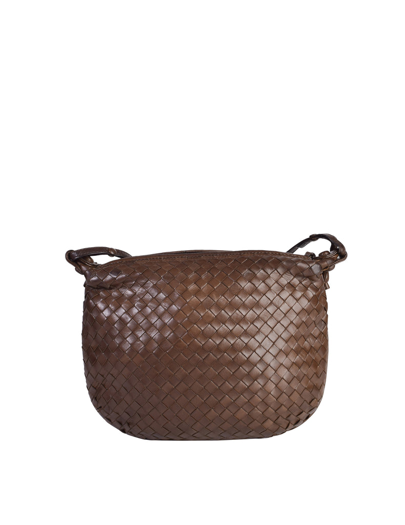 Bottega Veneta Vintage Chocolate Brown Intrecciato Woven Leather
