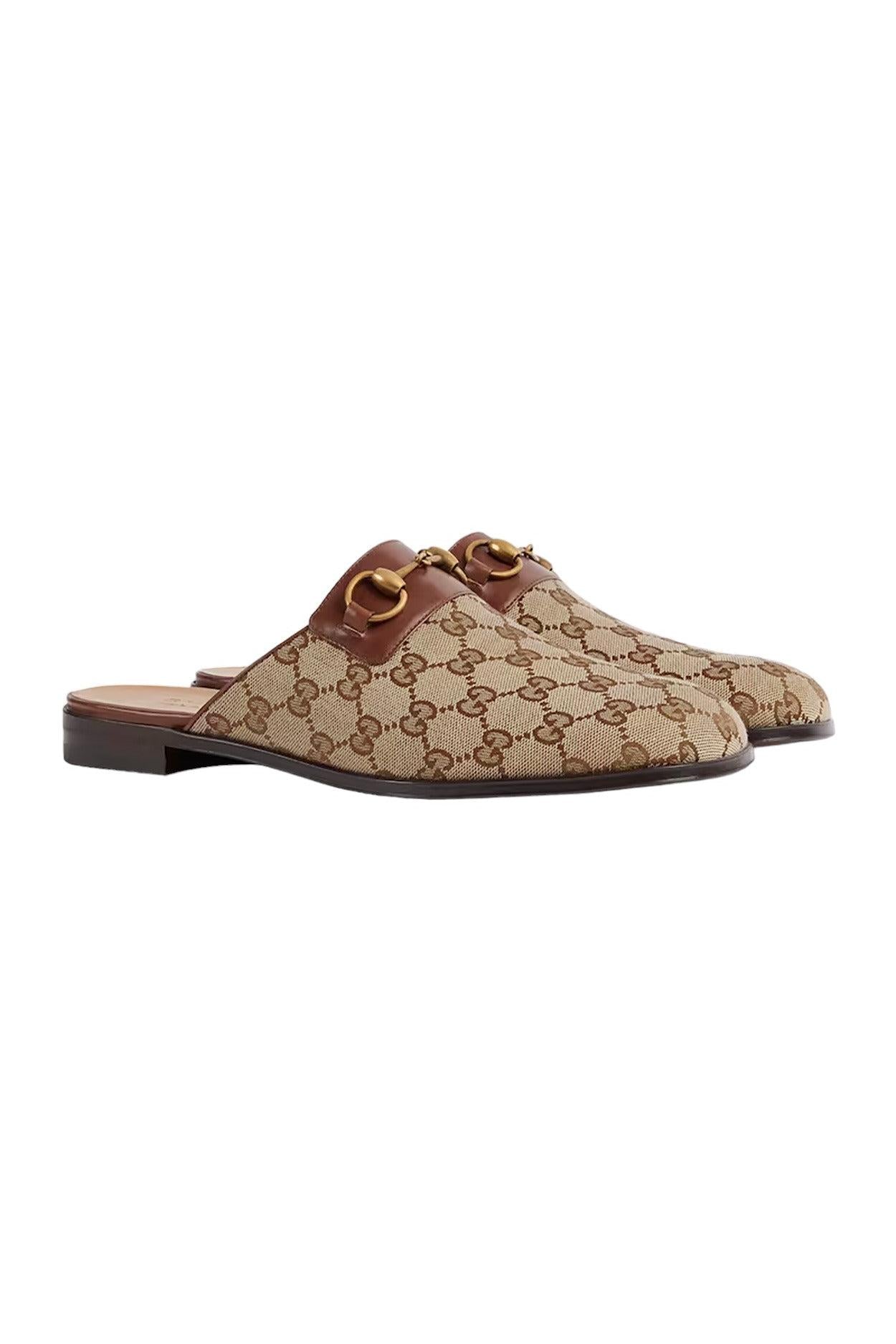 Gucci 719749 FAA0U 9768 Beige & Ebony Fabric / Calf-Skin Leather