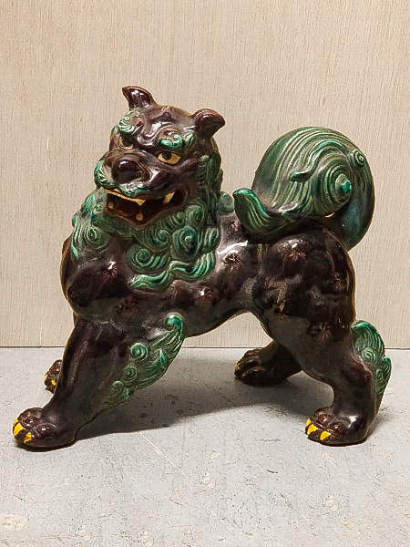 九谷玉取獅子図置物（大） 九谷焼 玉乗り獅子 赤獅子 狛犬 置物 陶器 - メルカリ