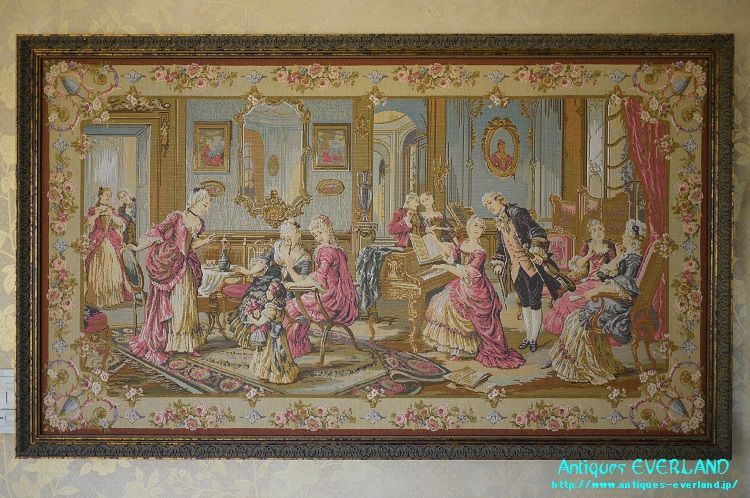 17世紀のサロン】 ゴブラン織額 小