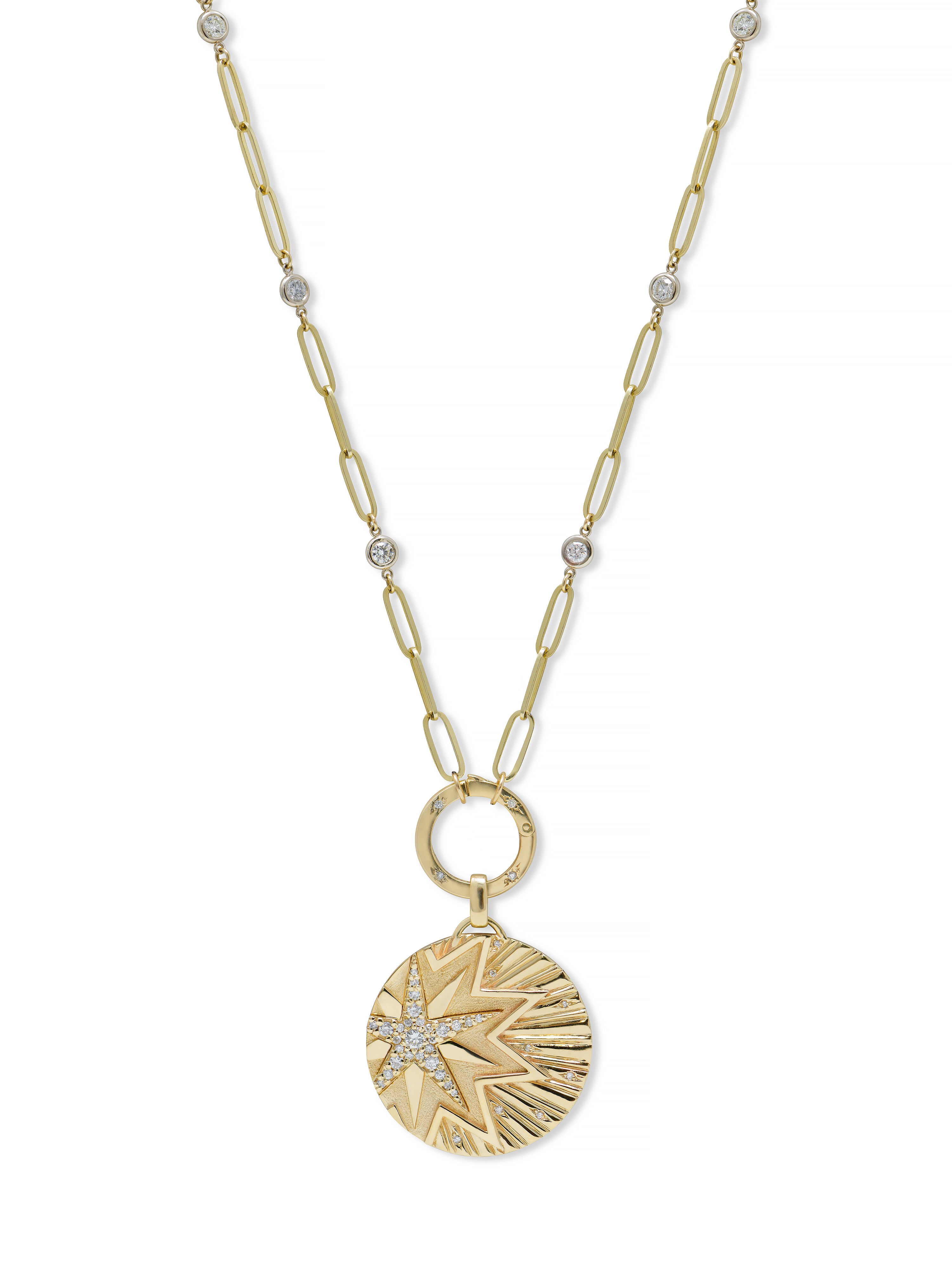 ANZIE | 14k Gold 25th Anniversary Diamond Starburst Medallion