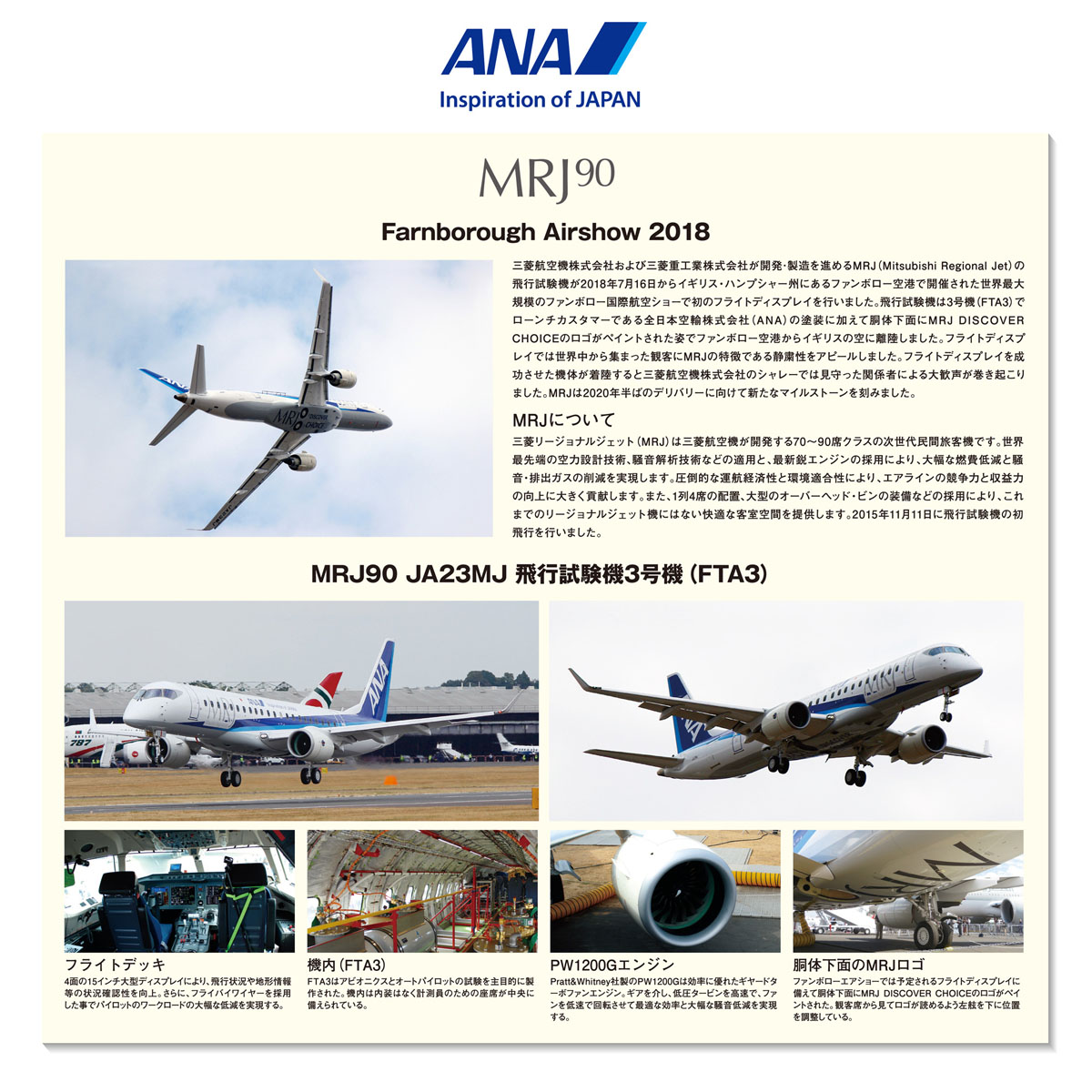 MR19010 1:100 MRJ90 JA23MJ ファンボローエアショー飛行展示機 完成品