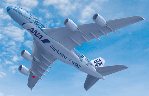 NH20143 1:200 A380 JA381A FLYING HONU ANAブルー スナップフィット