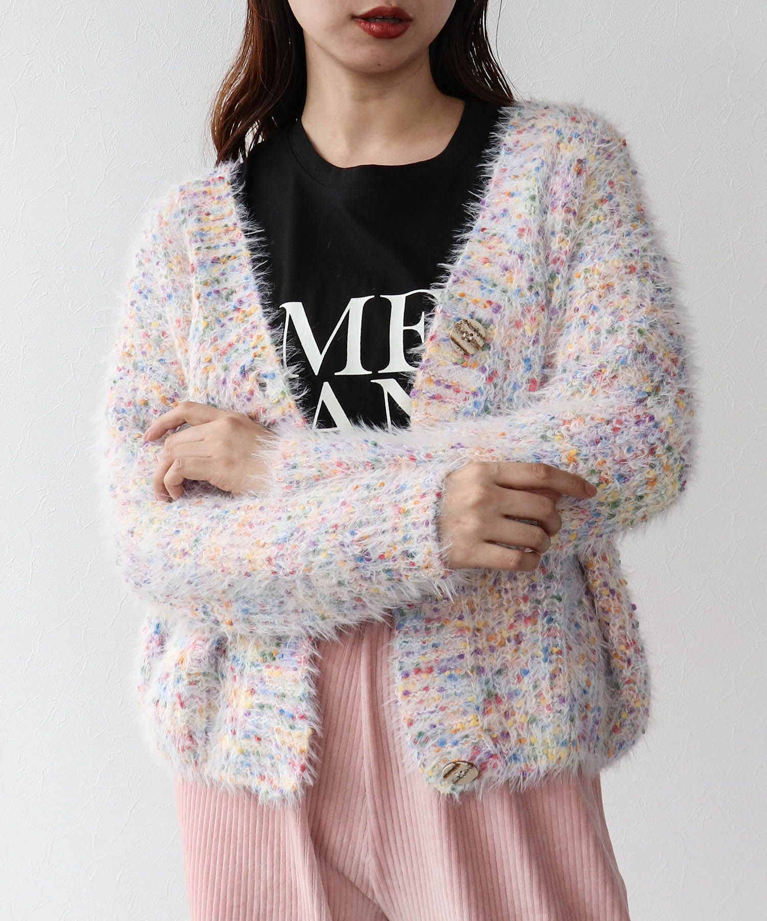 ポコポコMIXヤーンニットカーディガン | AND ON JIONE STORE