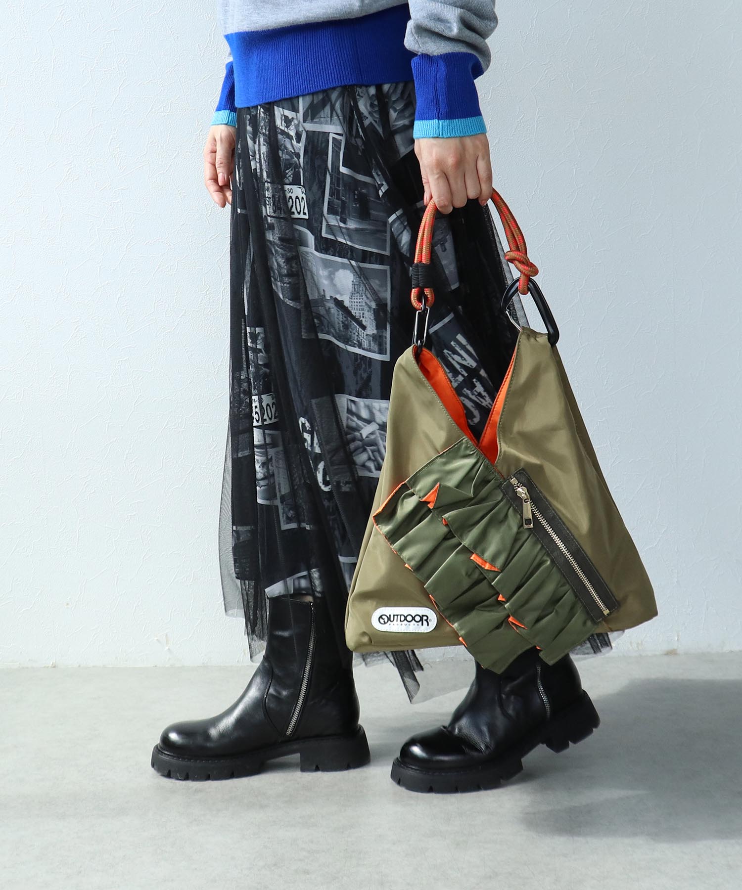 RISLEY×OUTDOOR PRODUCTS】miniトライアングルフリルバッグ | AND ON