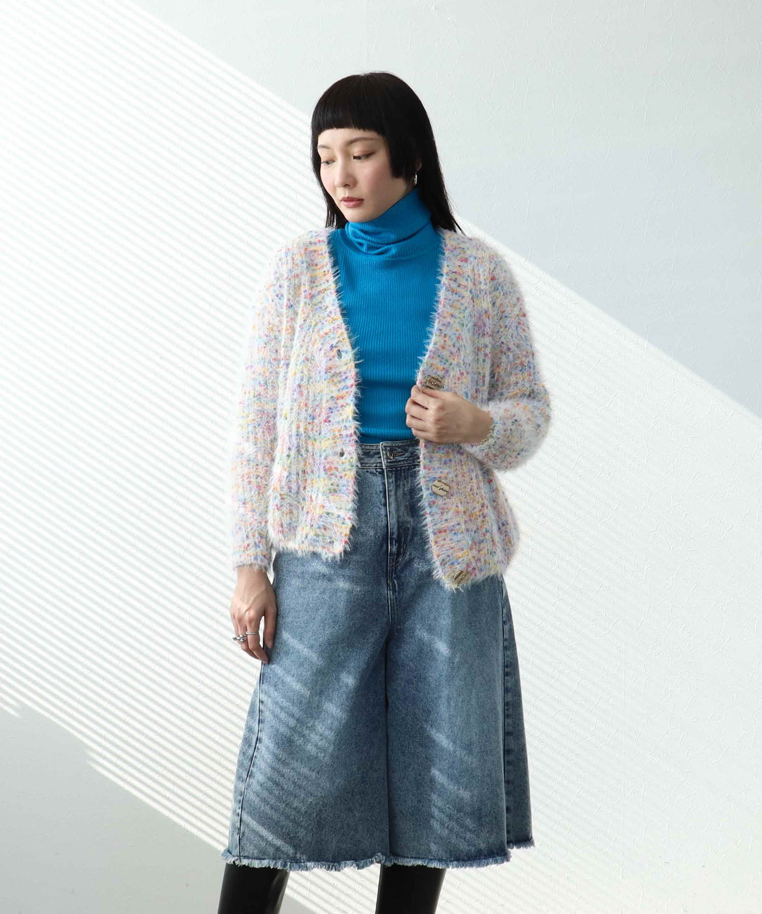 ポコポコMIXヤーンニットカーディガン | AND ON JIONE STORE