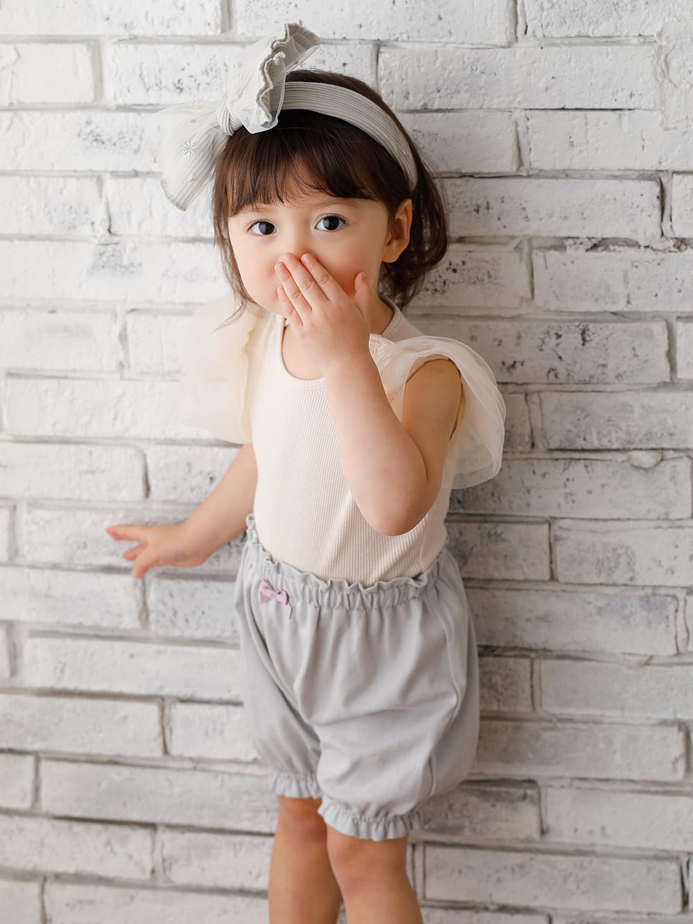 Ampersand（アンパサンド）袖チュールボディ＆ブルマ セットアップ