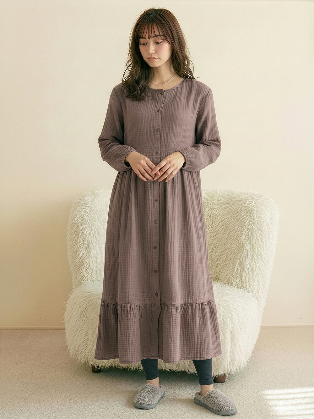 セット】ぷくぷくダブルガーゼ裾ティアード3WAYワンピース＆産後も