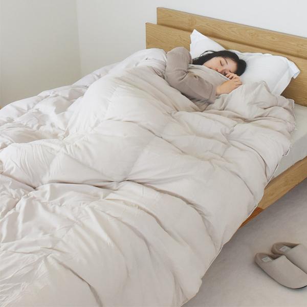 bon moment 人工羽毛掛け布団 ダブル エアロゲル入り綿 洗える