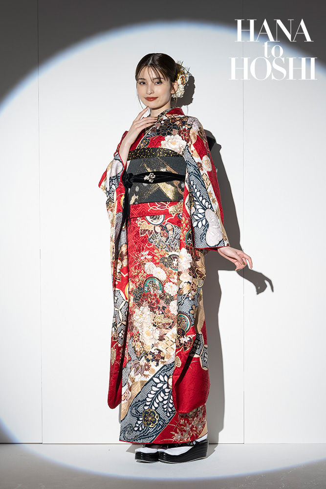 HANA to HOSHI No.2407 #赤 #桃色 #ボルドー #red #pink 振袖 | 名古屋