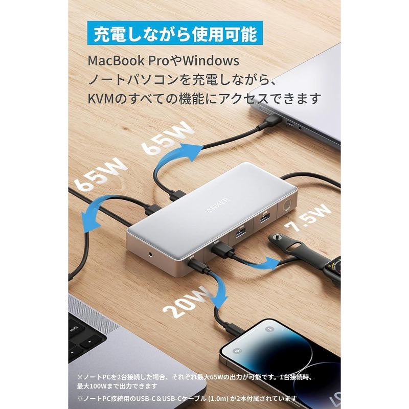 Anker KVM Switch (Dual 4K, For Dual ノートPC) | スイッチHUBの製品