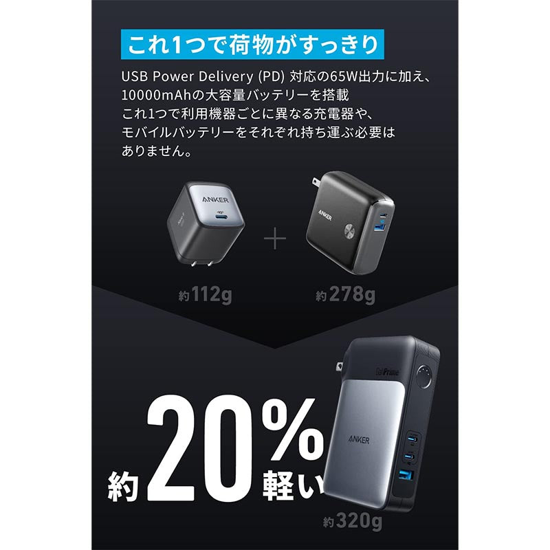 Anker 733 Power Bank (GaNPrime PowerCore 65W) | バッテリー搭載USB