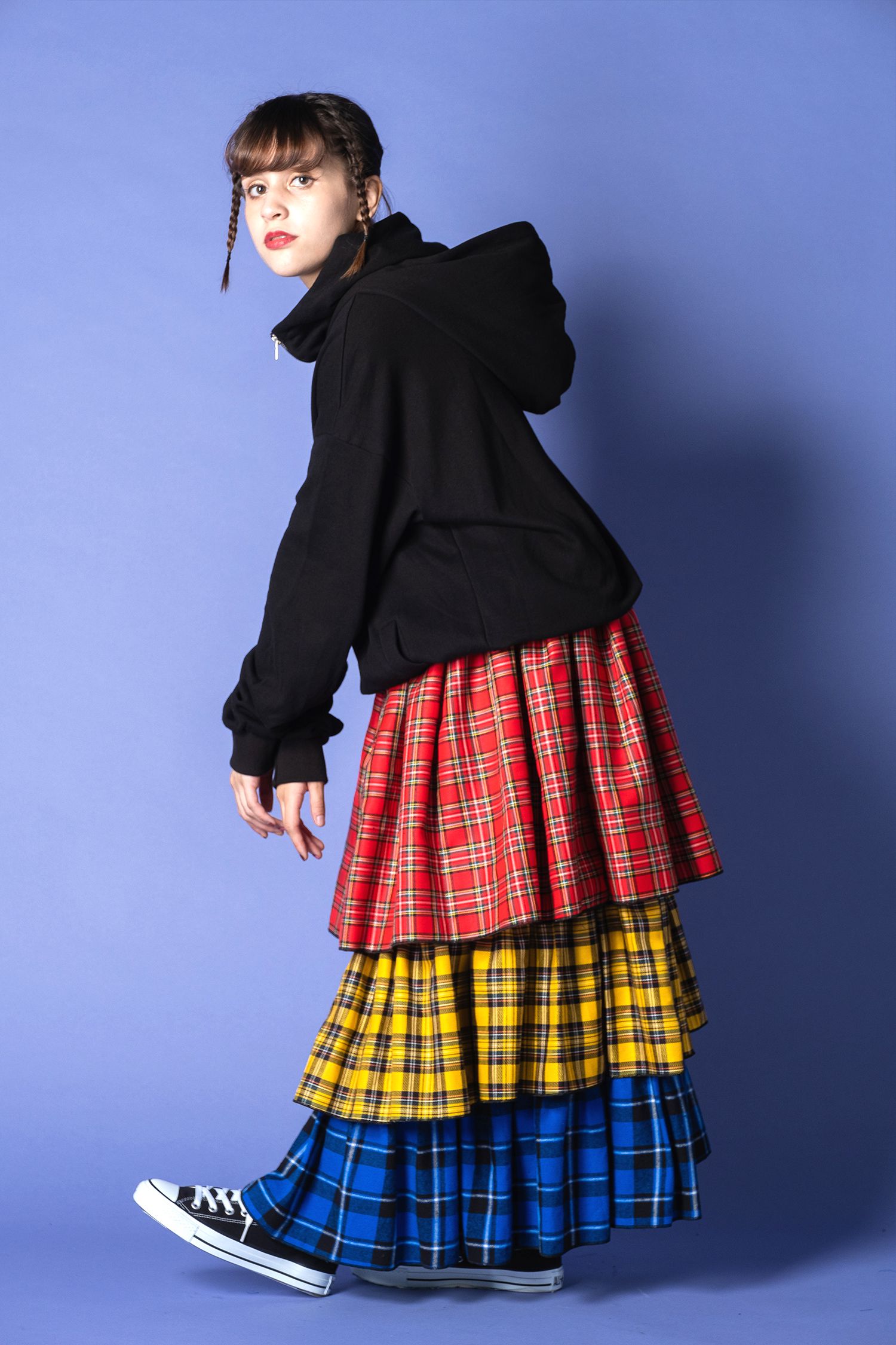 ロイスクレヨン Lois CRAYON チェックミドルコート ウール M レア