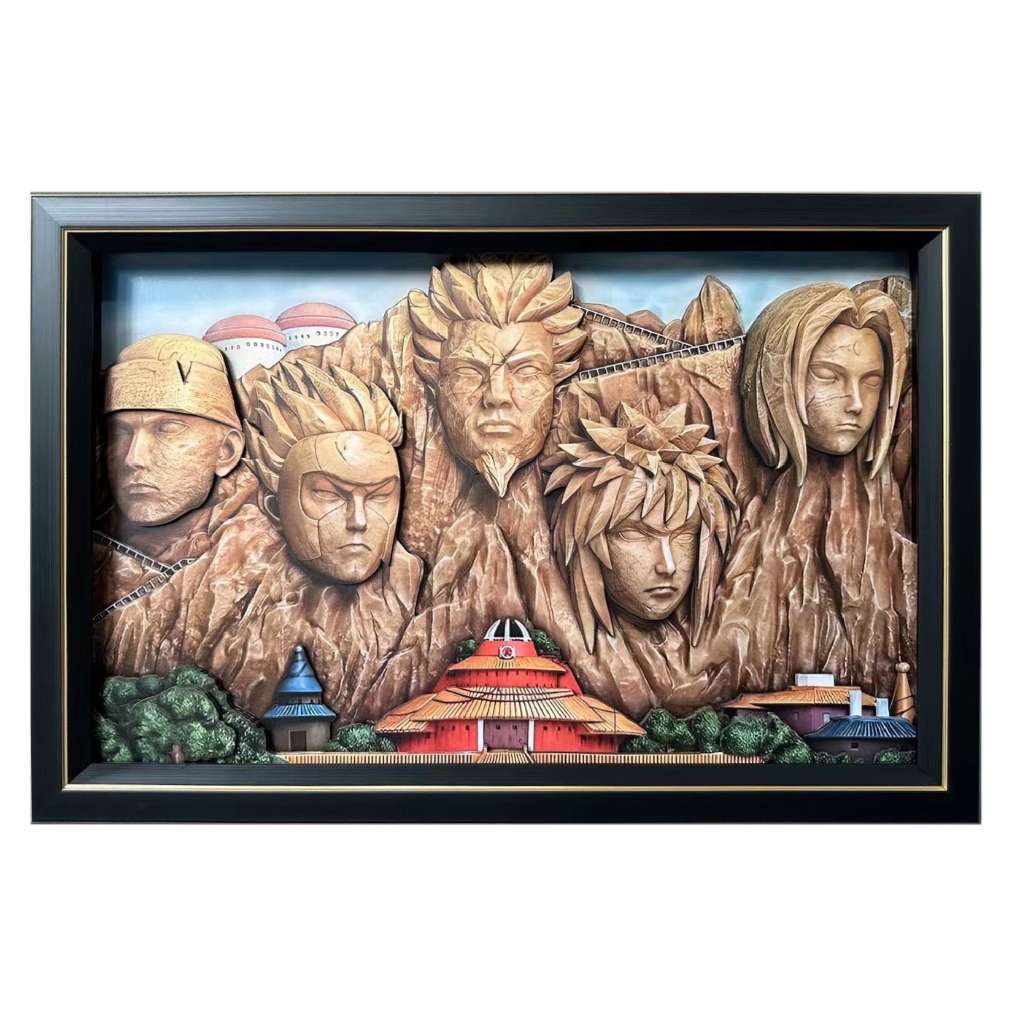 Naruto Rock 3D Poster Art Frame Custom Paper Sculpture Shadow Box