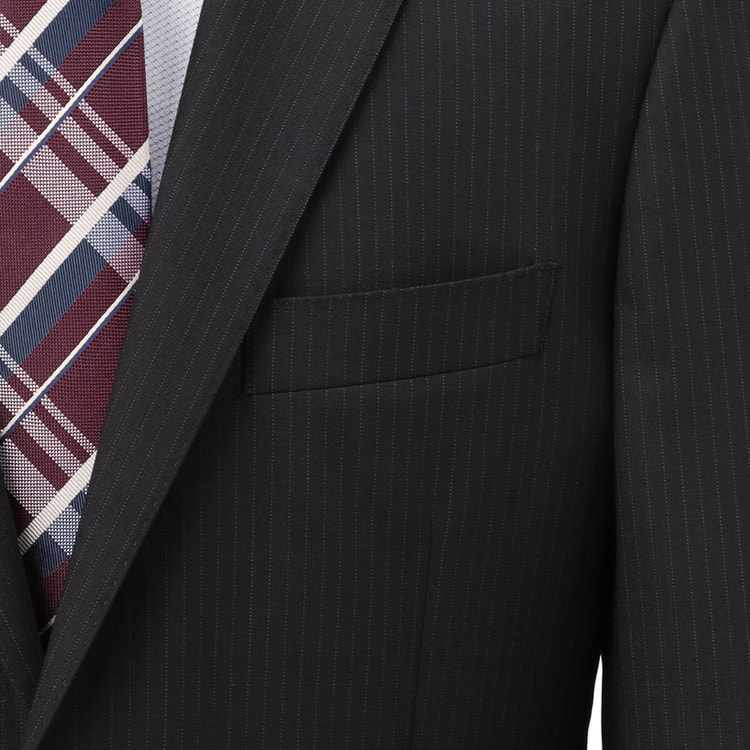 特価】【WEB限定価格】洗える ストレッチ 2パンツスーツ 黒ストライプ