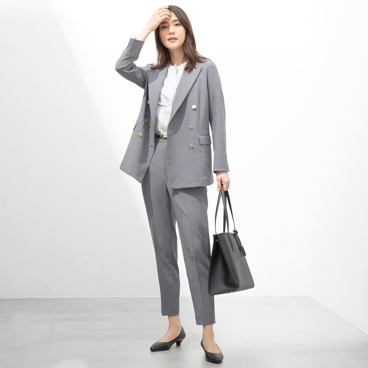 アウトレット】360°キレイ 2Wayストレッチ ダブルジャケット グレー セ