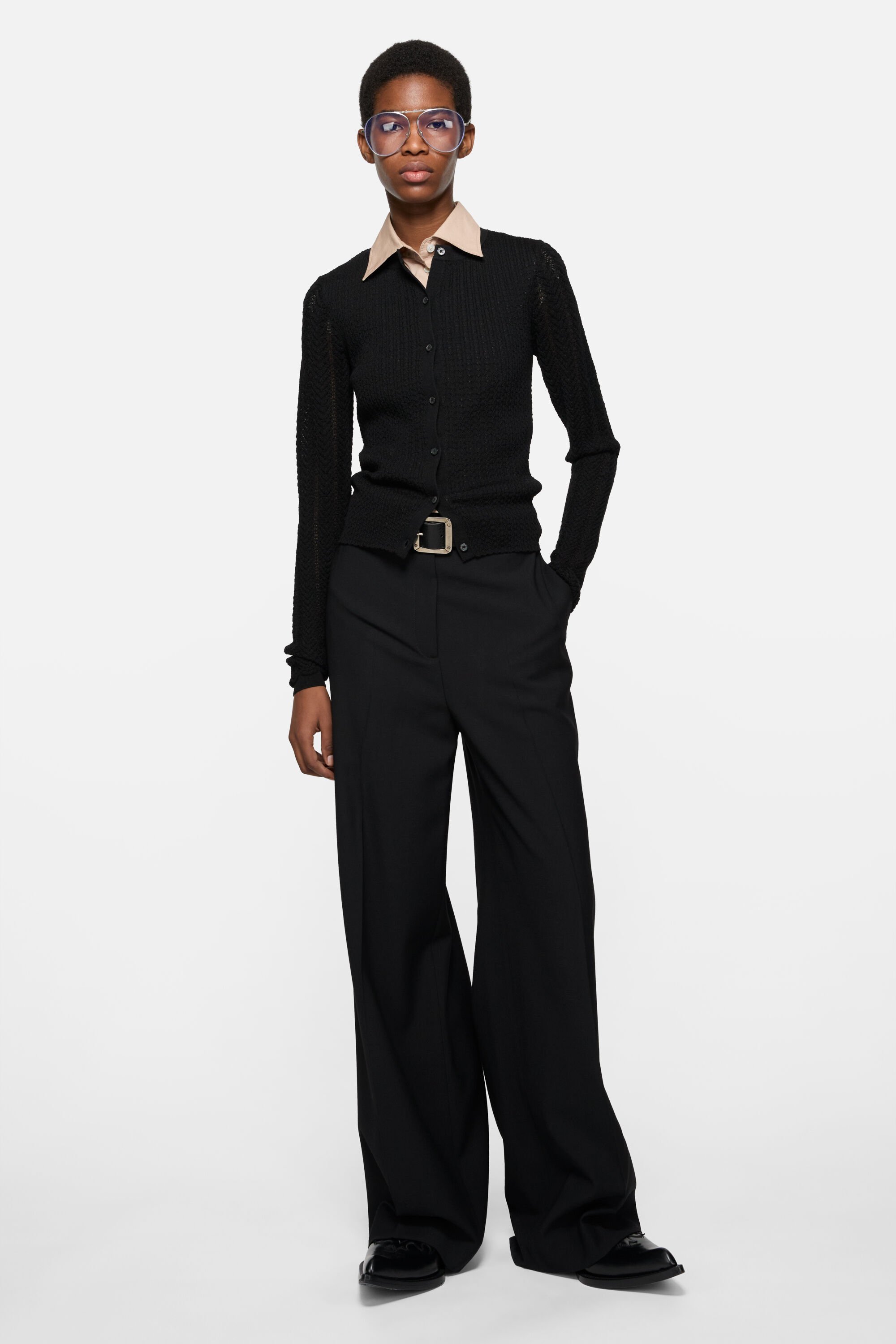 Acne Studios - ウールリブカーディガン - ブラック