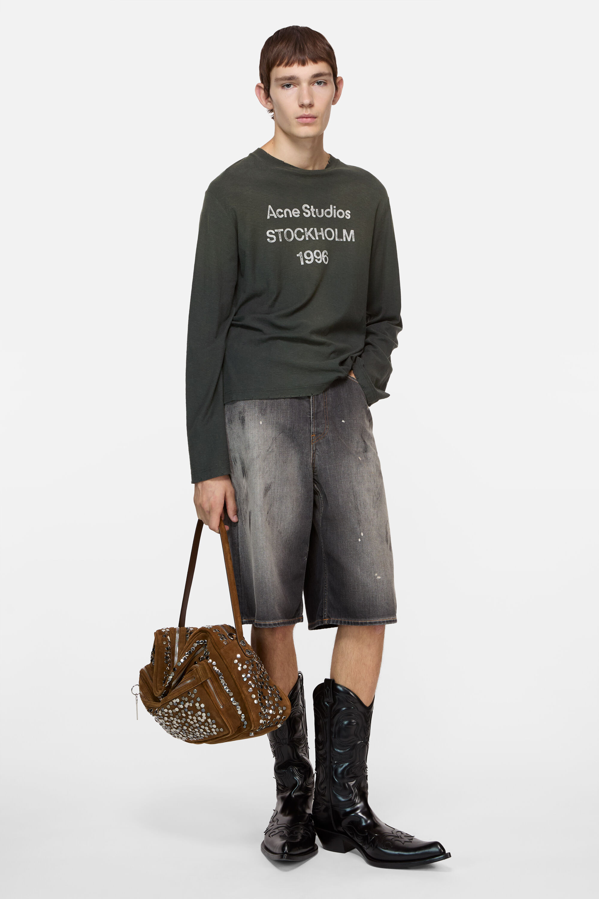 Acne Studios - ロゴTシャツ - リラックスフィット - フェイデッドブラック