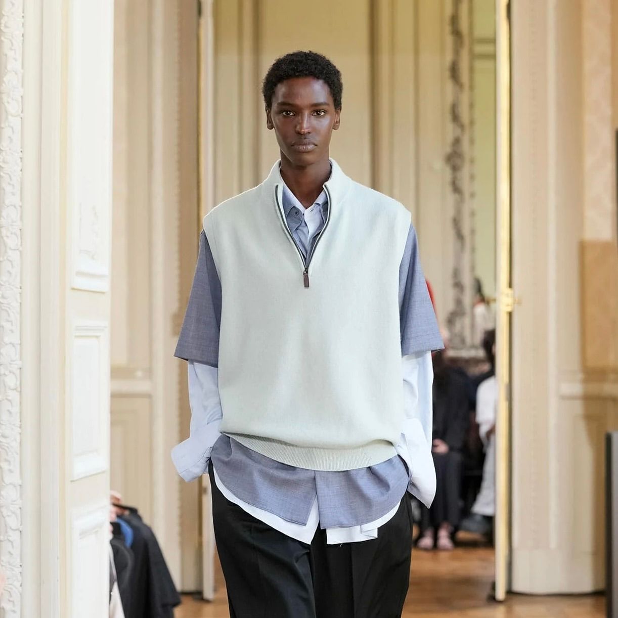 ssstein - 【残り一点】Extra Fine Wool Knit Half Zip Vest | ACRMTSM