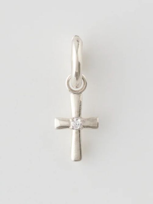 SHRINE - 【片耳用】 クロスフープピアス - CROSS HOOP - SILVER