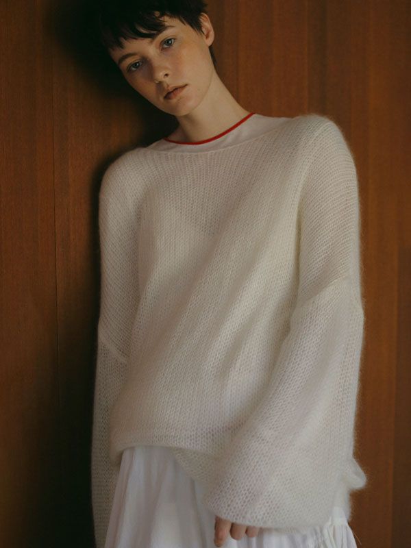 ETRE TOKYO - ボリュームスリーブモヘヤニットプルオーバー - WHITE
