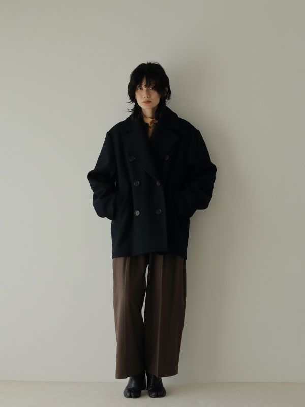 ETRE TOKYO - ダブルブレストコクーンコート - NAVY | ADDICT WEB SHOP