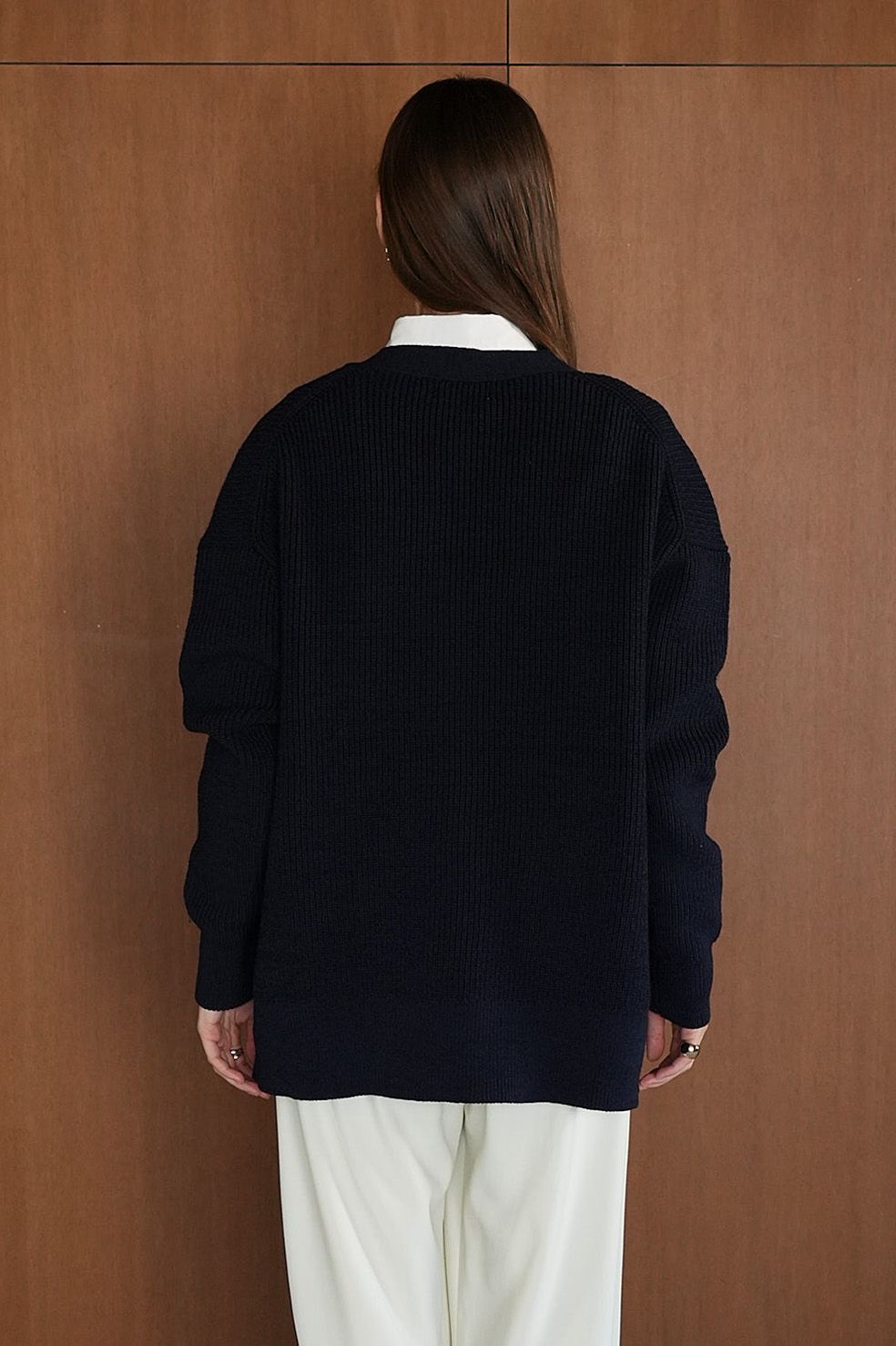 CLANE - BUSTIER SET KNIT CARDIGAN - NAVY - カーディガン ショート