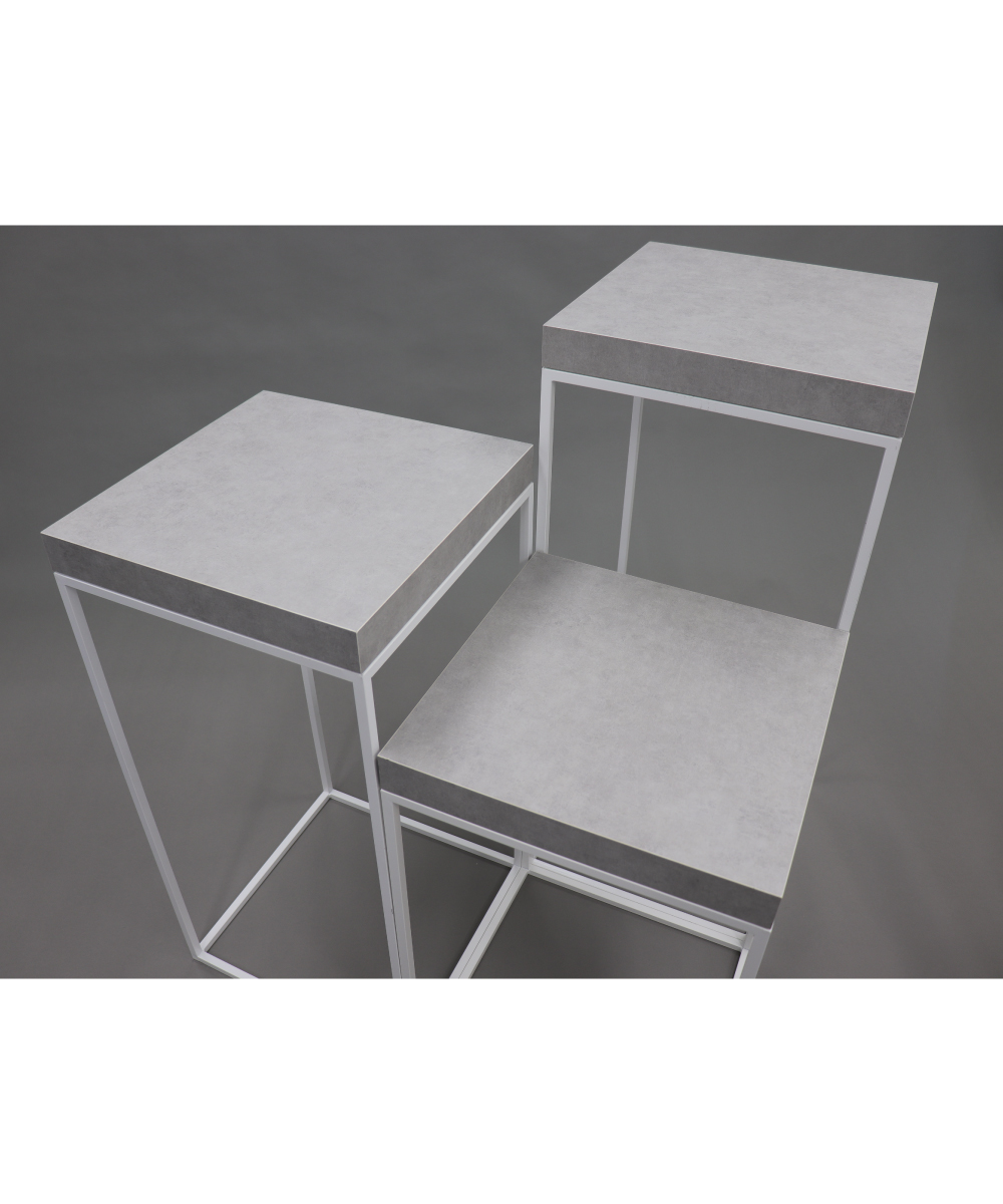 ストーン ポイントシェルフ ホワイト｜テーブル・展示台 レンタルなら